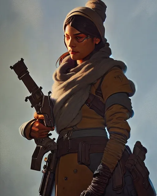 Image similar to ana from overwatch, character portrait, concept art, intricate details, highly detailed by greg rutkowski, michael whelan and gustave dore