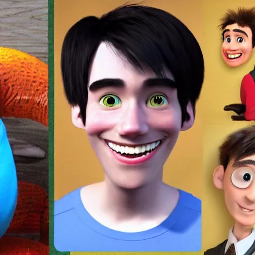 Image similar to jacob collier pixar character