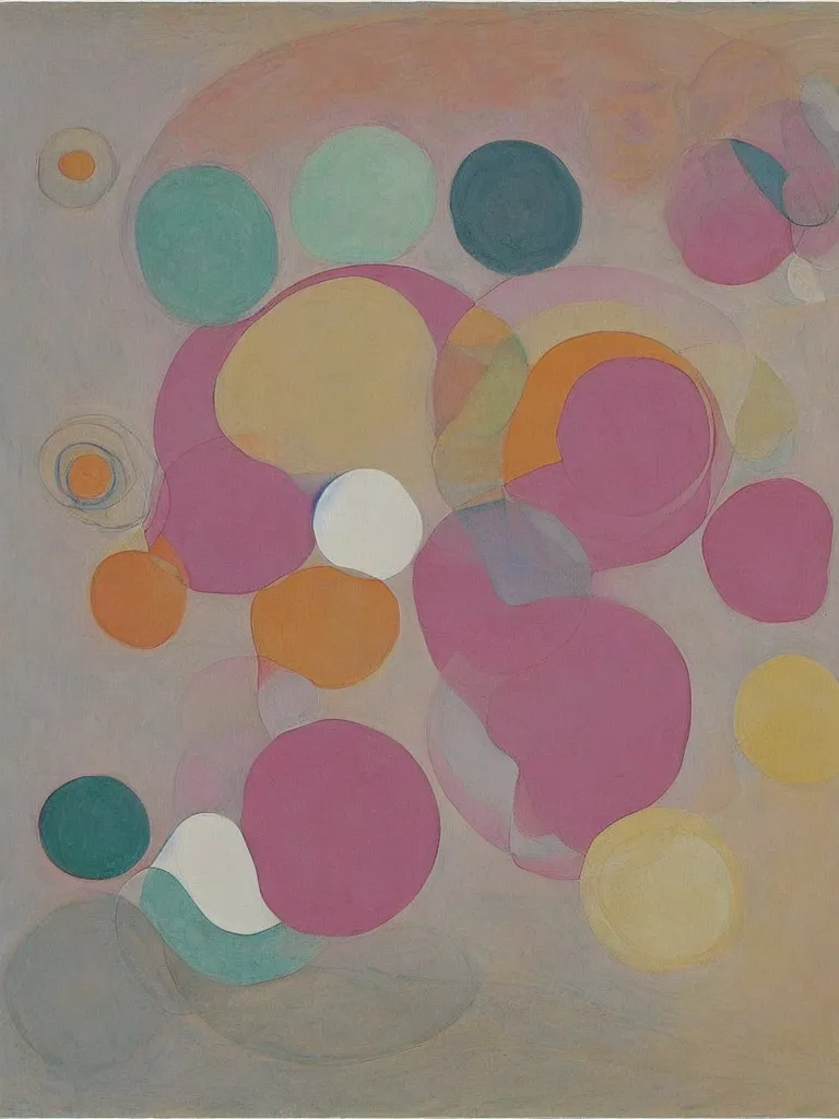 Image similar to abstract painting by hilma af klint, art decor, pastel color scheme,