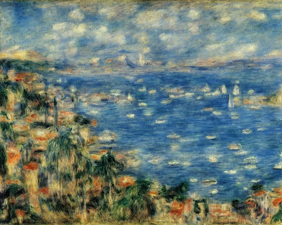 Image similar to the bay of naples by renoir.