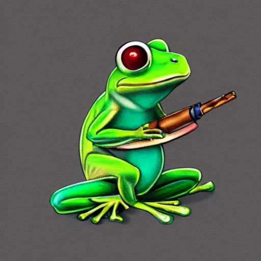 Prompt: frog smoking a joint