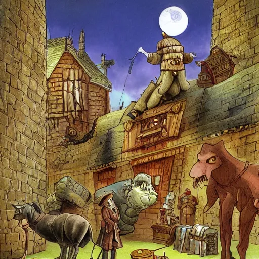 Prompt: illustration for Discworld, by Terry Pratchett