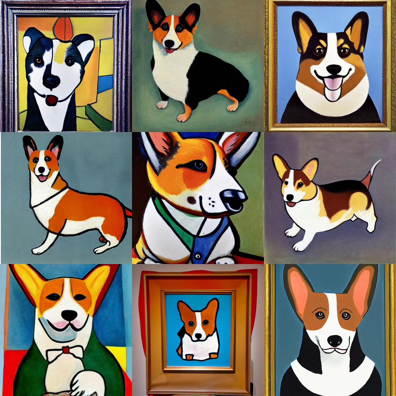 Prompt: A corgi painted by Pablo Picasso