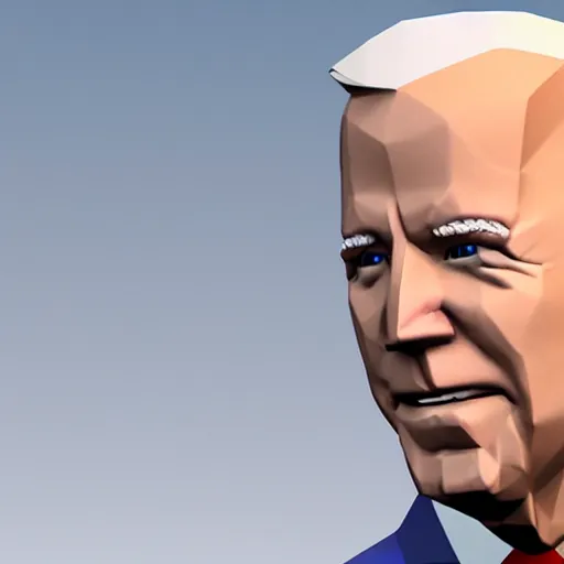 Prompt: low polygon render of joe biden