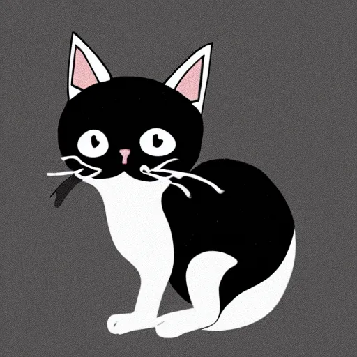 Image similar to a black and white cat in the style of pendleton ward