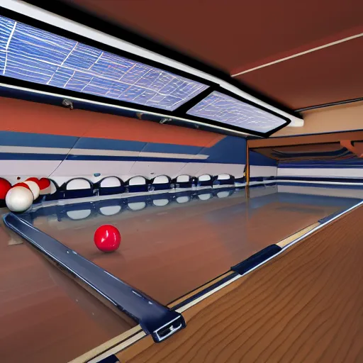 Prompt: solar system bowling alley, hyperrealism, hyperrealistic, photorealism, photorealistic, artstation, 4 k, highly detailed digital art but as photography