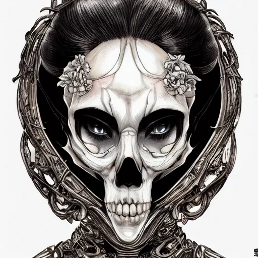 Image similar to anime manga skull portrait young woman skeleton, intricate, elegant, highly detailed, digital art, ffffound, art by JC Leyendecker and sachin teng