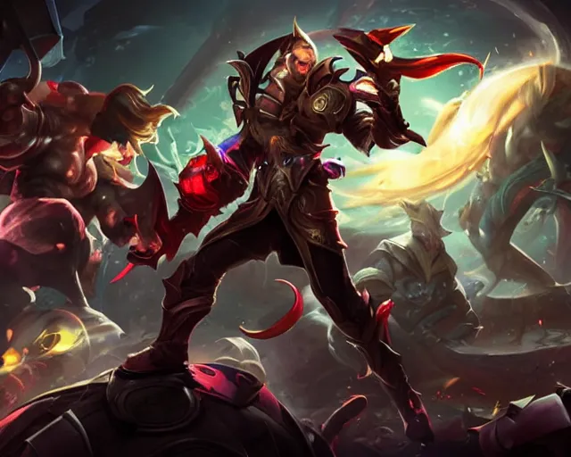 Image similar to League of legend champion splash art of Elon musk