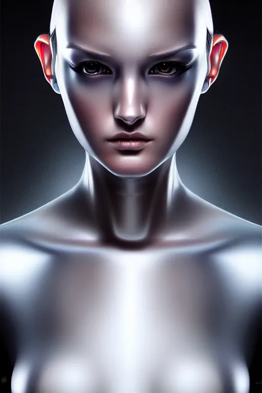 Image similar to Photorealistic hyperrealism android by Artgerm and WLOP