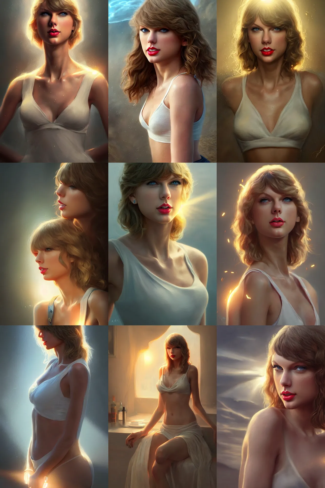 Prompt: taylor swift, bathing in light, highly detailed, photorealistic, artstation, smooth, sharp focus, illustration, unreal engine 5, 8 k, art by art by artgerm and greg rutkowski and edgar maxence