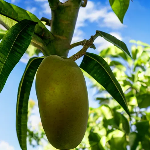 Prompt: green mango growing, 8 k, high definition, highly detailed, photo - realistic