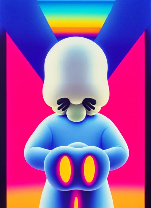 Image similar to ghost by shusei nagaoka, kaws, david rudnick, airbrush on canvas, pastell colours, cell shaded, 8 k