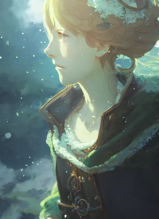 Prompt: a portrait of the emerald herald, intricate, tone mapped, ambient lighting, highly detailed, digital painting, concept art, sharp focus, by makoto shinkai and akihiko yoshida and hidari and wlop