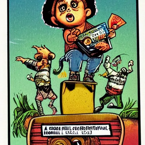 Image similar to a Garbage Pail Kids card Horrible Hector Art Spiegelman art