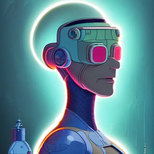 Image similar to 2 0 7 7 futurama bender portrait by charles vess and james jean and erik jones and rhads, inspired by ghost in the shell, beautiful fine face features, intricate high details, sharp, ultradetailed, 3 d octane render