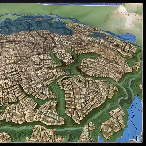 Prompt: Landscape of the city of Rome in 2456