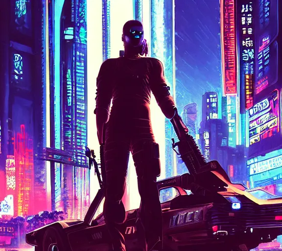 a portrait of a cyberpunk epic Friday night firefight, | Stable 