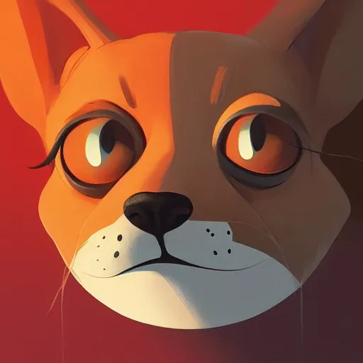 Image similar to face icon stylized minimalist catdog, loftis, cory behance hd by jesper ejsing, by rhads, makoto shinkai and lois van baarle, ilya kuvshinov, rossdraws global illumination