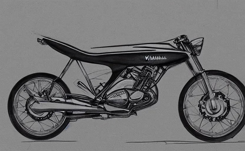 Image similar to 1 9 6 0 s yamaha sport motorcycle concept, sketch, art,