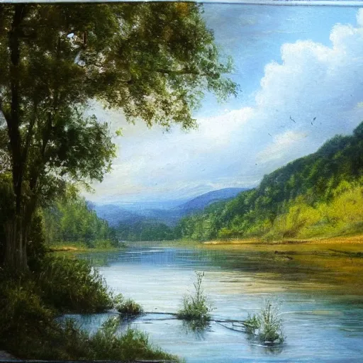 Image similar to a beautiful landscape, river