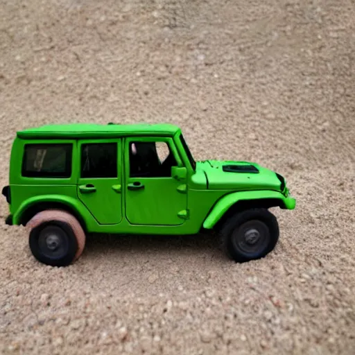 Prompt: a Jeep made out of clay, claymation