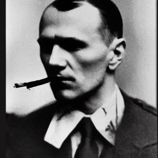 Prompt: Stepan Bandera smoking weed
