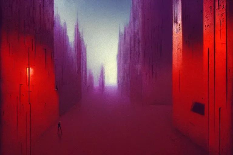 Image similar to multi - dimensional urban space, in the style of beksinski, intricate and epic composition, light red by caravaggio, insanely quality, highly detailed, masterpiece, purple light, artstation, 4 k