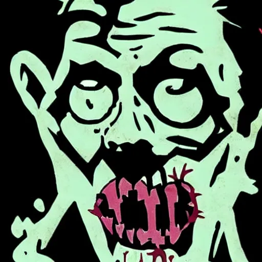 Image similar to zombie elvis, portrait by Mike Mignola, Moebius