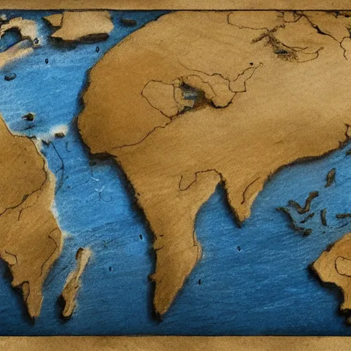 Image similar to earth, world map sketch in full image, trending on artstation, cgsociety