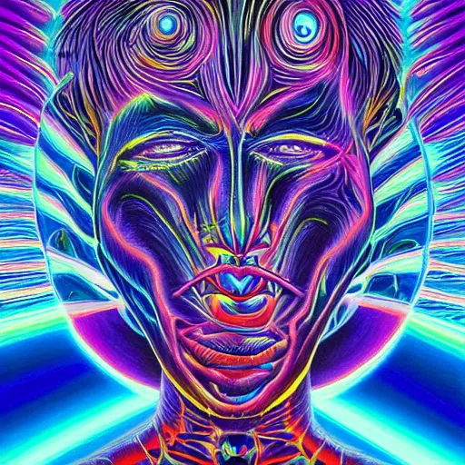 Image similar to travel in void dimension, psychodelic art by alex gray, trending on artstation