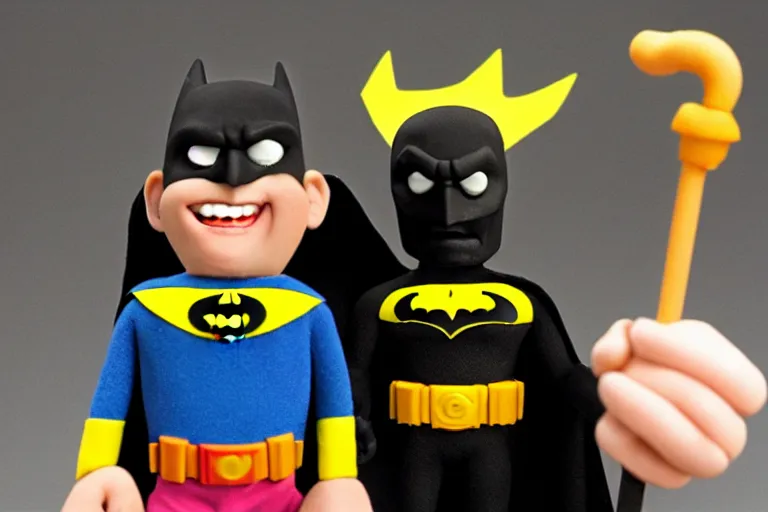 Prompt: claymation batman