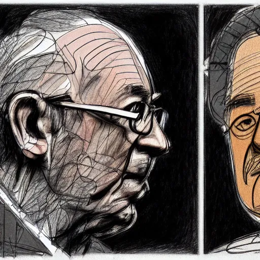 Prompt: a realistic yet scraggly portrait sketch of the side profile of a stern and sophisticated robert fripp, trending on artstation, intricate details, in the style of frank auerbach, in the style of sergio aragones, in the style of martin ansin, in the style of david aja, in the style of mattias adolfsson