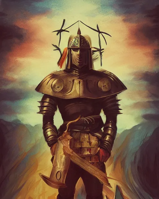 Image similar to illustration of a spanish conquistador in battle, art by anato finnstark, studio ghibli and sangsoo jeong, symmetric, portrait, handsome