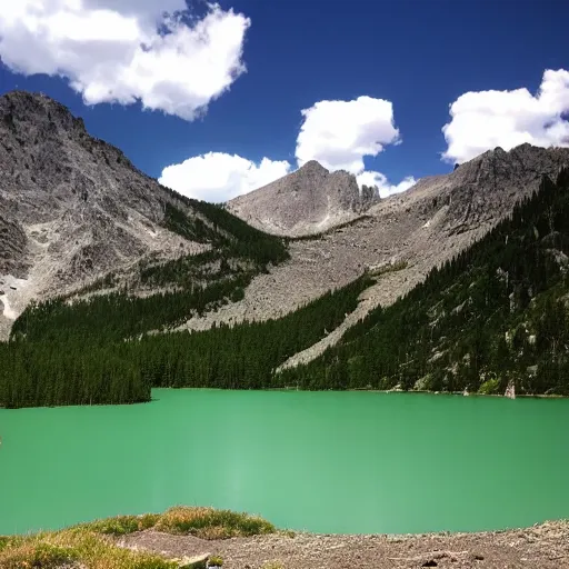 Image similar to a lake high on a mountain