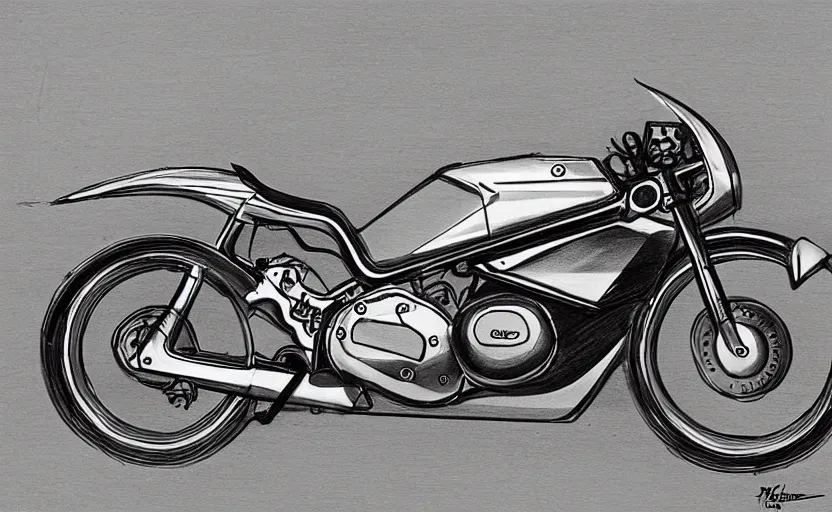 Image similar to 1 9 7 0 s honda sport motorcycle concept, sketch, art,