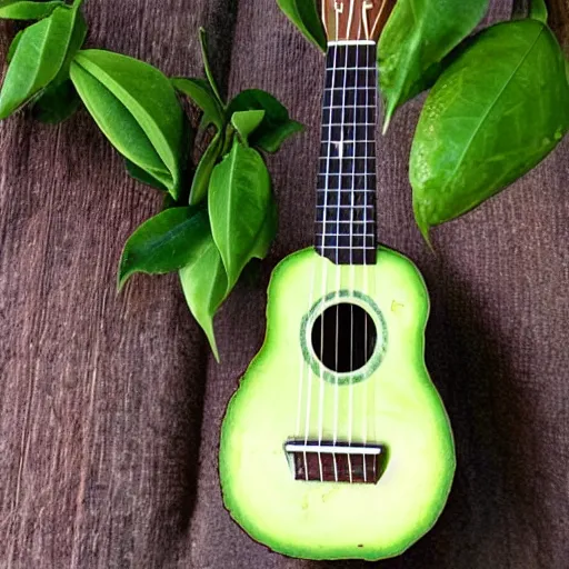Prompt: avocado ukulele
