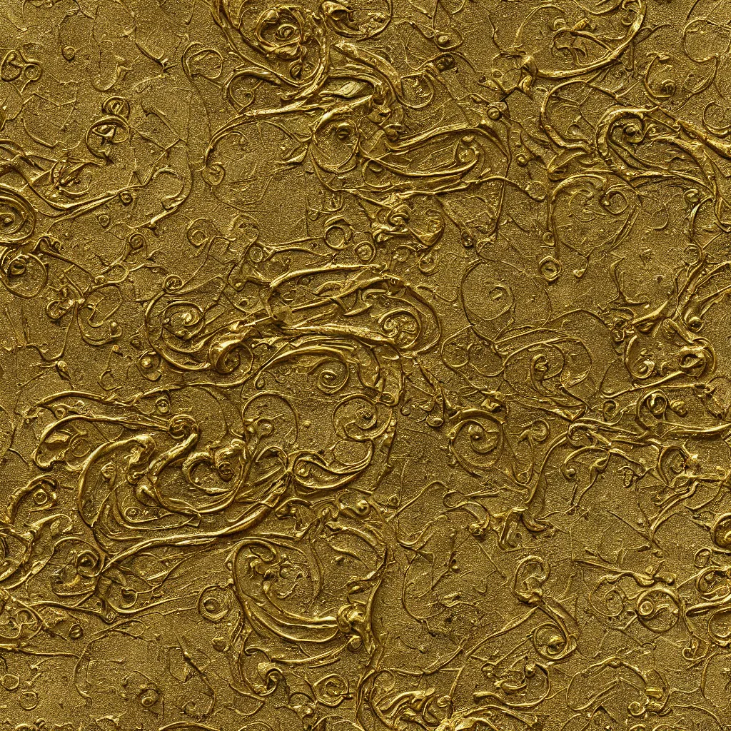 Image similar to seamless tileable texture of damaged metal gold, realistic, very detailed, beautiful, intricate details, sharp focus, substance designer, substance render, substance painter, marmoset, unreal engine, octane render