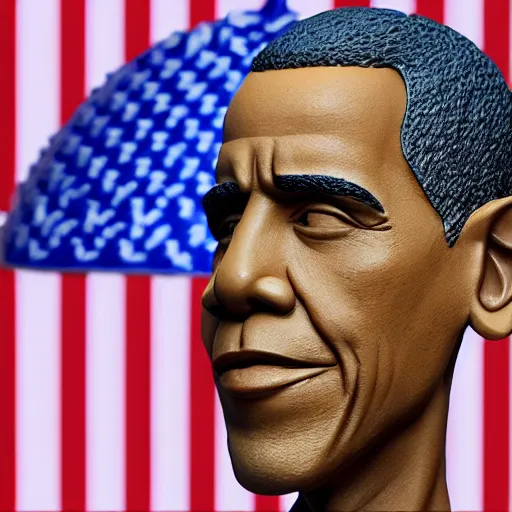 Image similar to barrack obama made out of polymer clay detailed sculpture trending on artstation