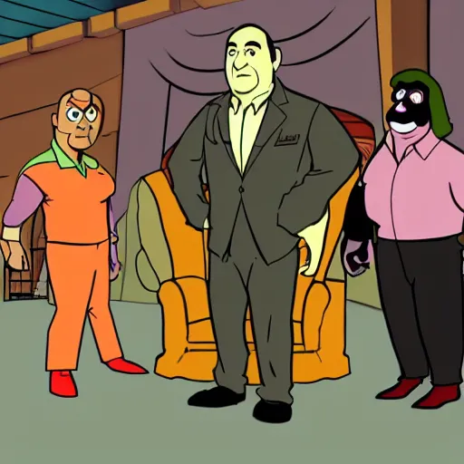 Image similar to screenshot of tony soprano in hanna barbera scooby doo mafia doo