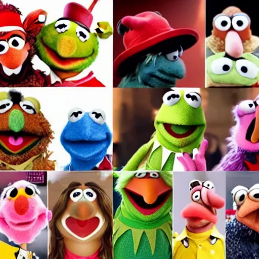 Image similar to muppets wearing ice cream hats