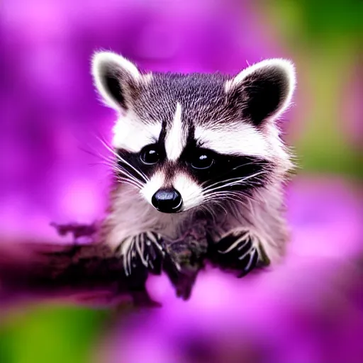 Prompt: “photograph of a purple colored littlest pet shop raccoon”