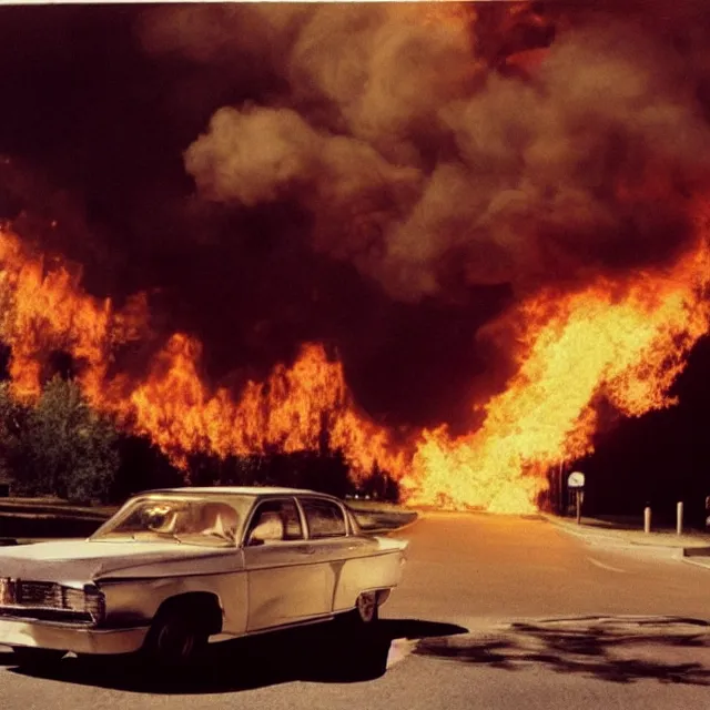 Image similar to the world is on fire, photo by william eggelston