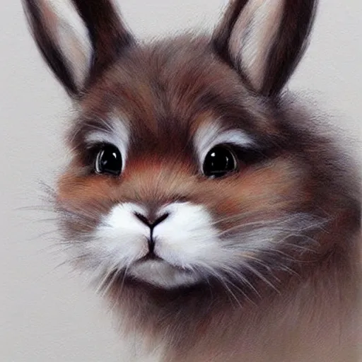 Image similar to cute furry bunny, green eyes, light brown fur, wlop, artgerm, royo