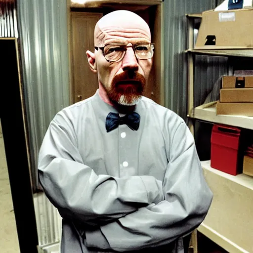Prompt: Walter White trapped in the backrooms