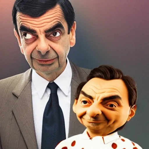 Prompt: mr bean on a bean