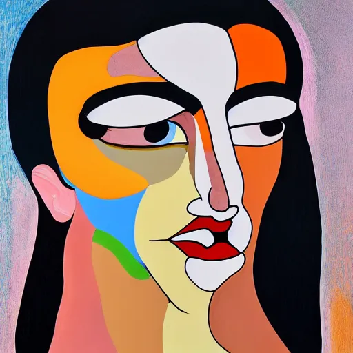 Prompt: portrait of kim kardashian painted in the style of george condo, intricate, dark, highly detailed, oil on canvas, terrifying, brilliantly colored, 8 k