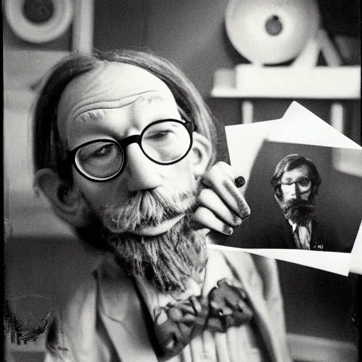 Prompt: a polaroid photograph of sensory information, by robert crumb, by jim henson, high contrast, soft lighting, surreal, film photography