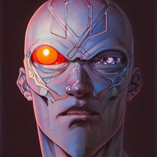 Image similar to prompt : ragnarok stalker portrait soft light painted by james jean and katsuhiro otomo and erik jones, inspired by akira anime, smooth face feature, intricate oil painting, high detail illustration, sharp high detail, manga and anime 1 9 9 9