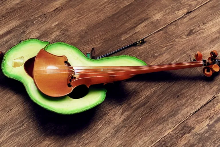 Image similar to a photo of nikocado avocado playing the violin, photorealistic, 8 k