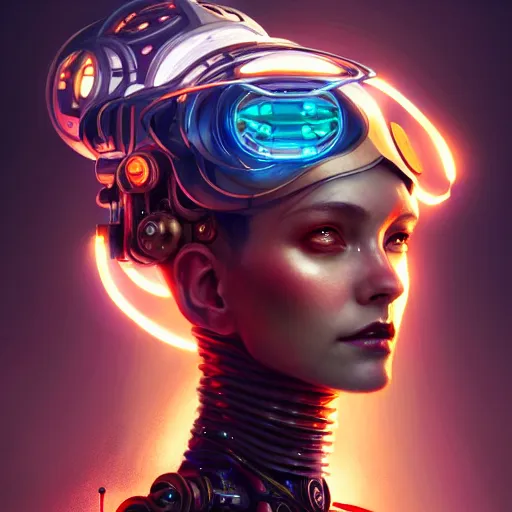 Image similar to the sage, whirwind of fire, tiara, robotic, android, cyborg, cyberpunk face, steampunk, by loish, d & d, fantasy, intricate, elegant, highly detailed, colorful, vivid color, digital painting, artstation, concept art, art by artgerm and greg rutkowski and ruan jia